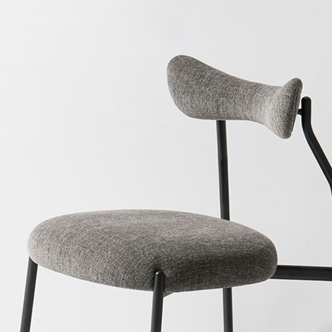 Restaurante de terciopelo estilo diseñador, silla lateral de comedor, silla de comedor con respaldo abierto