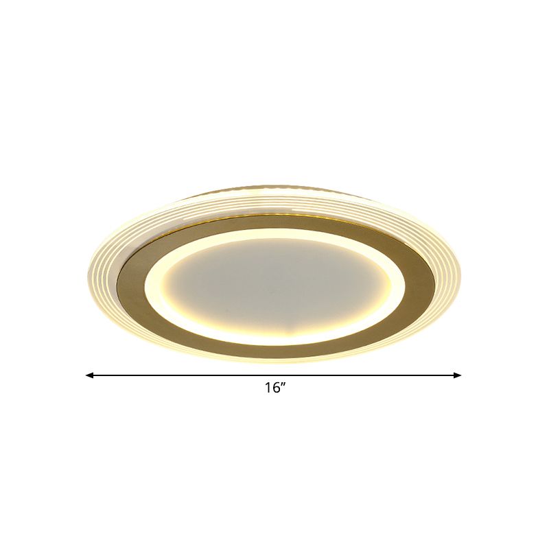 Lampada da incasso metallica quadrata/rotonda Modernismo LED Lampada da incasso dorata, larghezza 16"/19,5"