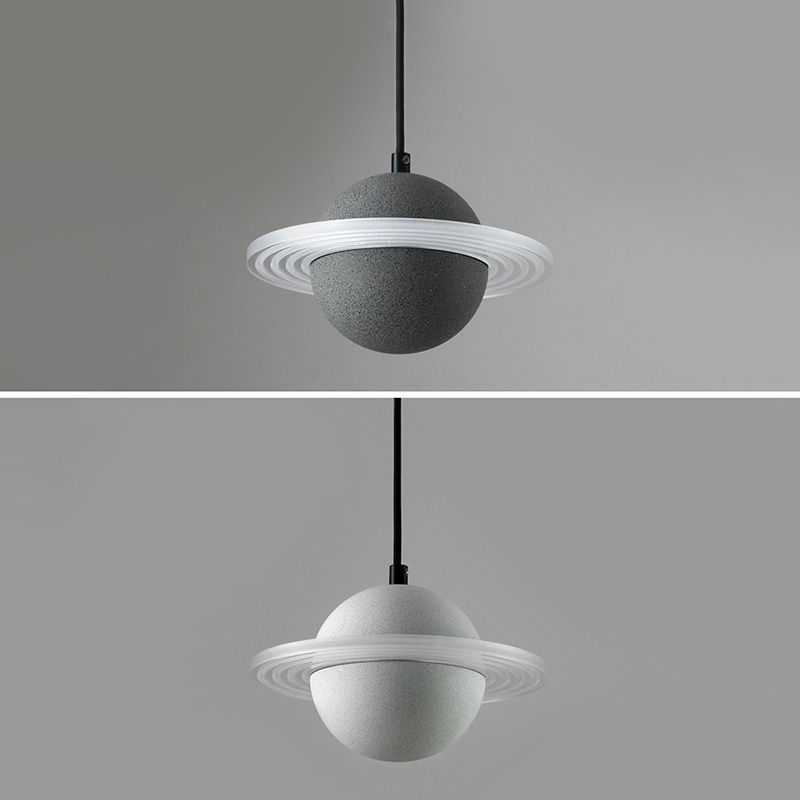 Stone Integrated LED Hanging Lamp Kit Minimalist Style Pendant Spherical in 1 Light