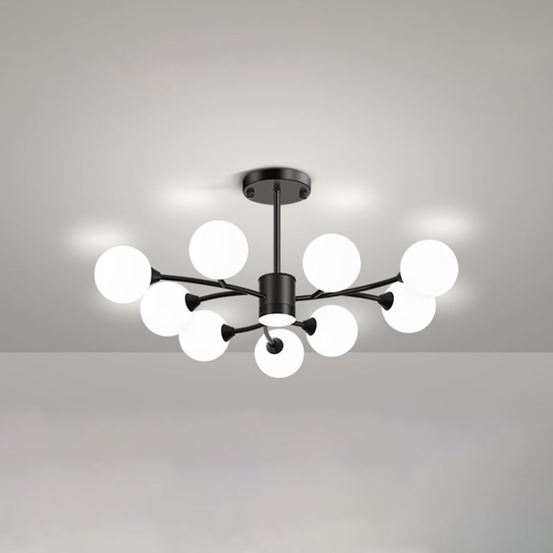 Black Glass Hanging Pendant Lights Modern Hanging Lamps for Living Room