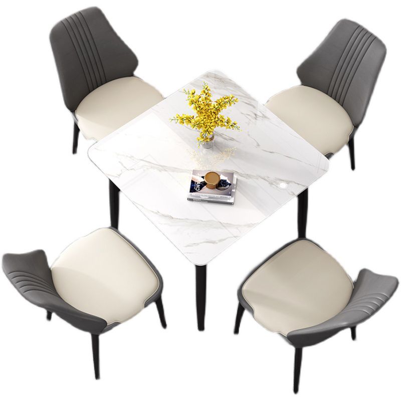 Industrial Square Shape Standard Dining Table Sintered Stone Top Dining Table for Kitchen