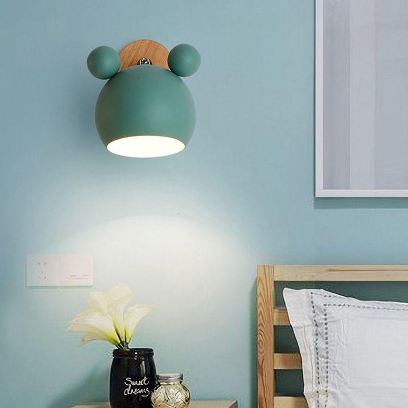 Nordic Modern Simple Children Style Panda Macaron Bedroom Wall Lamp