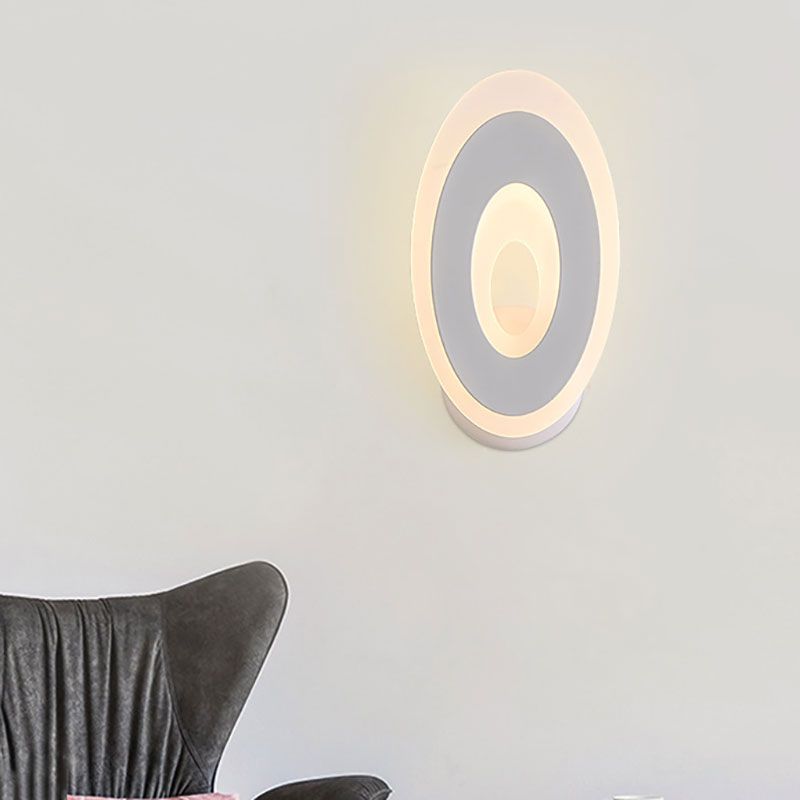 Illuminazione con applique a parete disco moderno a LED acrilico Light Sconce Black/White Sconce in luce calda/bianca