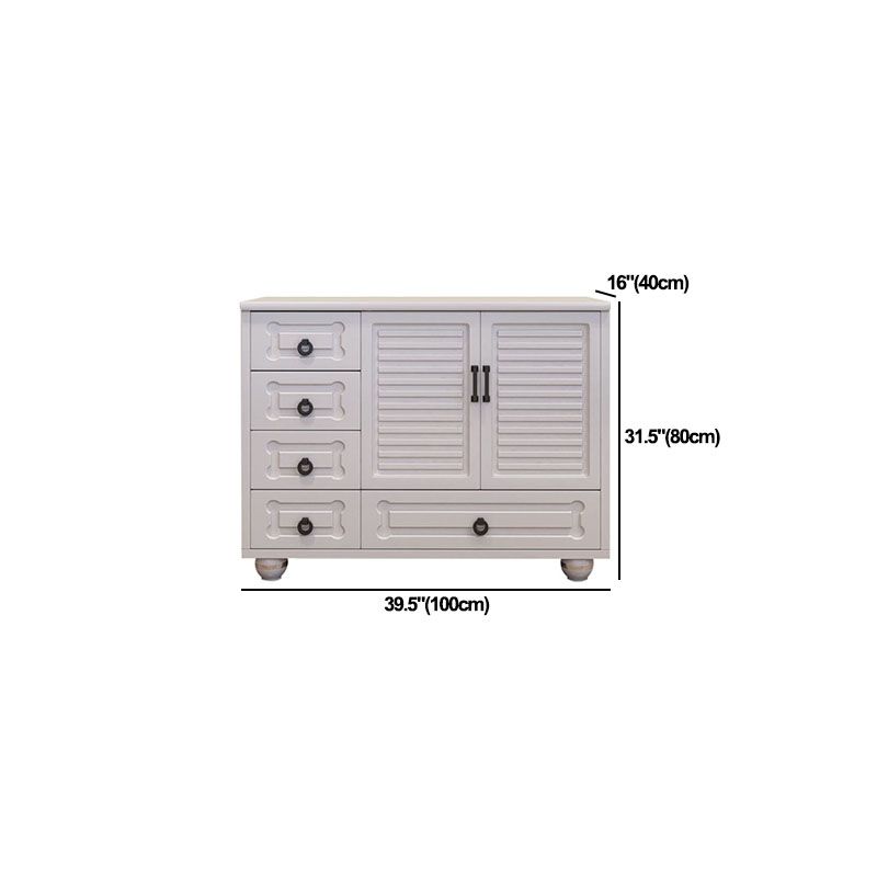 16" W White Wooden Storage Chest Modern Storage Chest Dresser with Drawers