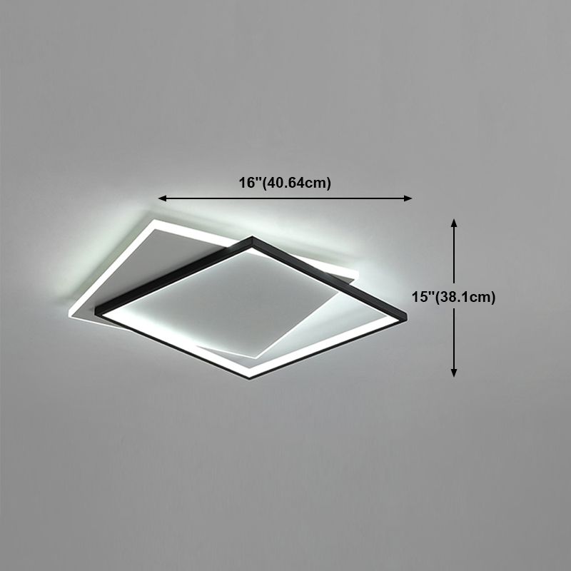 Plafond métallique carré Light Mount de montage simple LED Black Light