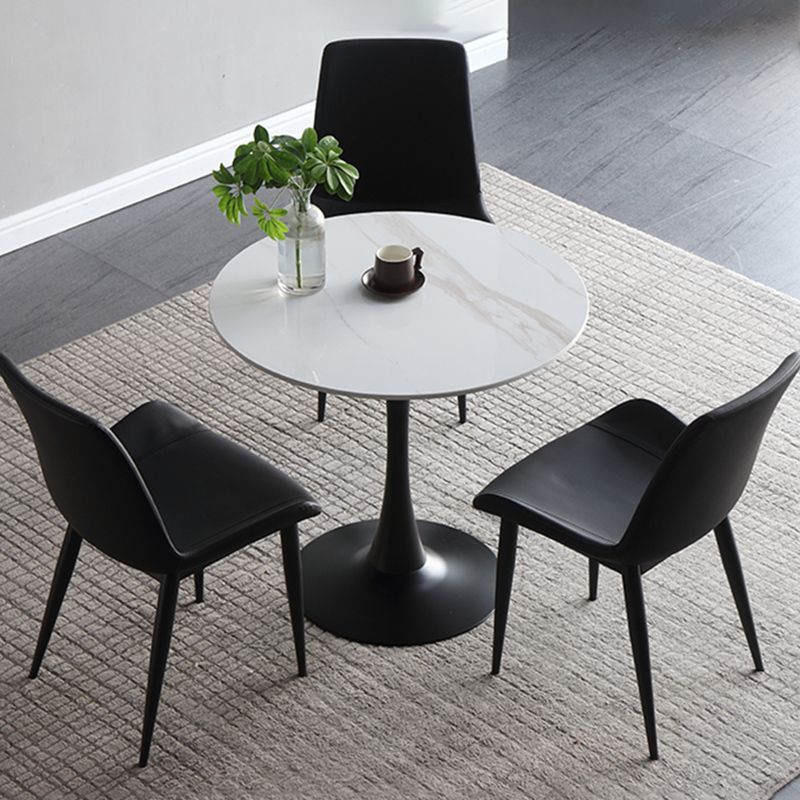 Leather Contemporary Restaurant Side Chair Parsons Matte Finish Dining Chair