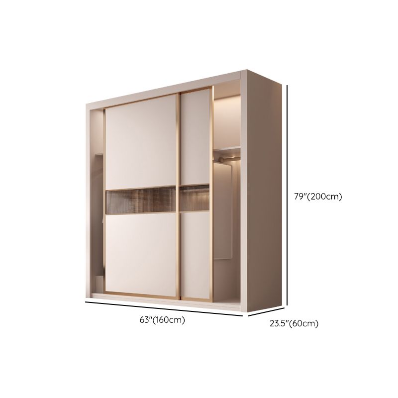 Sliding Wardrobe Armoire with Shelves Contemporary Wardrobe Cabinet