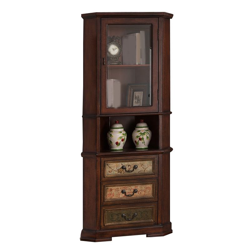 Mid-Century Modern Cabinet with Drawers and Doors in Distressed Wood