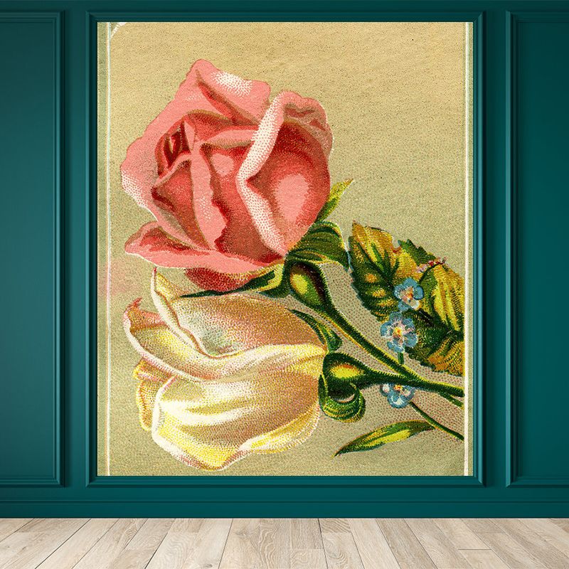 Contemporary Style Girls Mural Wallpaper Blooming Floral Printed Pink Wall Covering