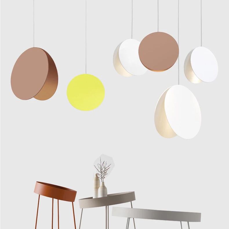 Lámpara colgante de metal redonda creativa Bulbo individual Post-Modern Style Lighting Fixture para pasillo del pasillo