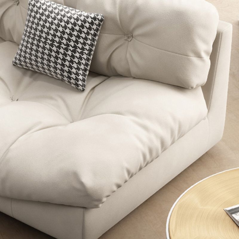 Tufted Split-Back Contemporary Standard Settee Couch in Beige