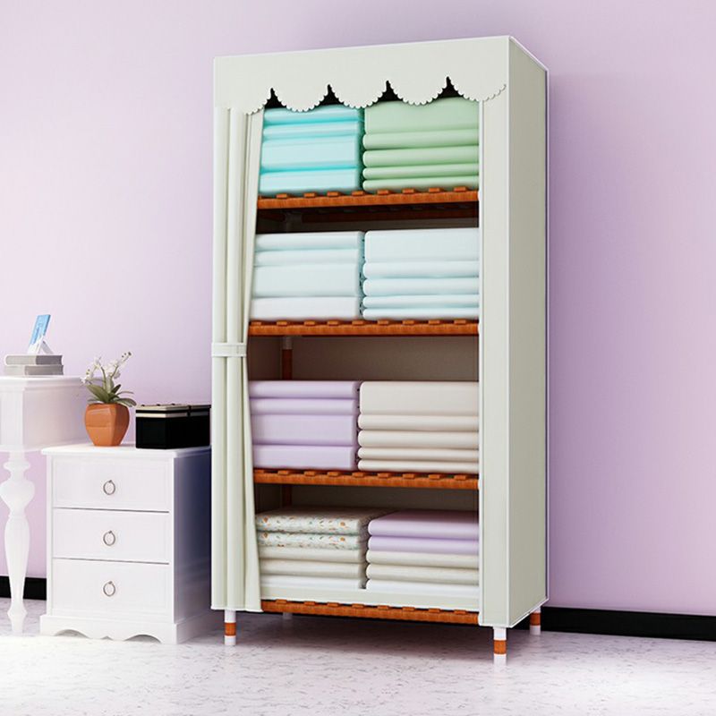 Modern Wardrobe with Solid Wood Frame Matte Finish Cabinet for Bedroom