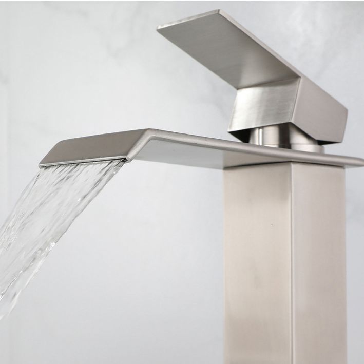 Industrial Vessel Faucet Stainless Steel Lever Handles Waterfall Spout Bathroom Faucet