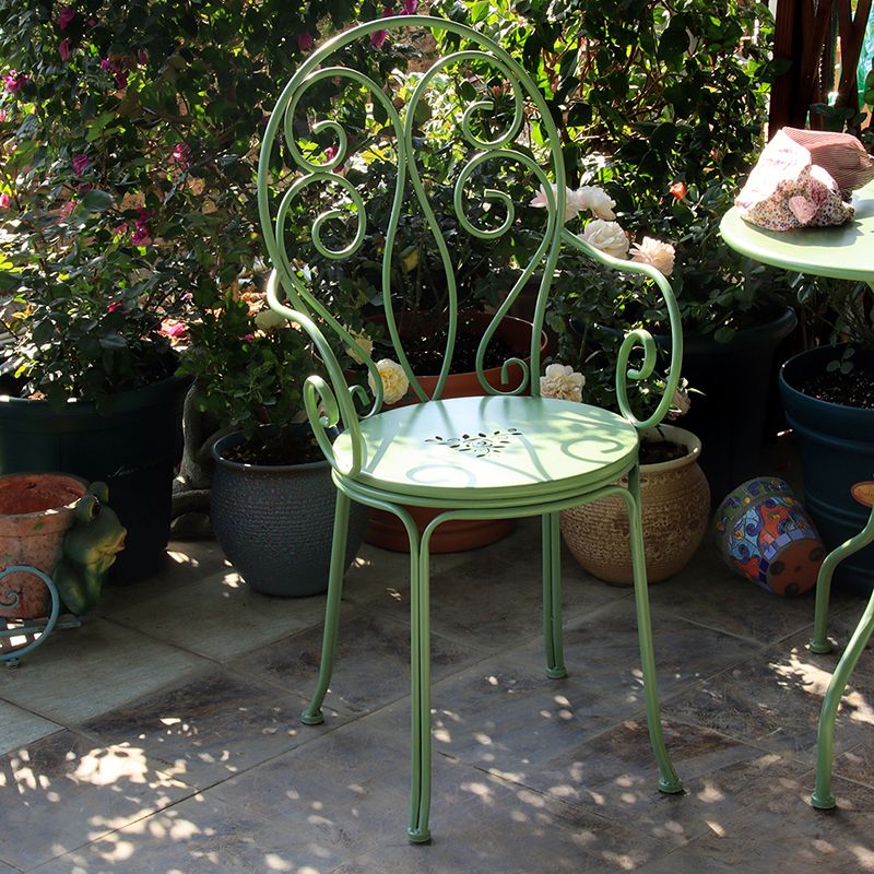 Metal Green Bistro Set 1/2 Pcs Contemporary Bistro Table Set