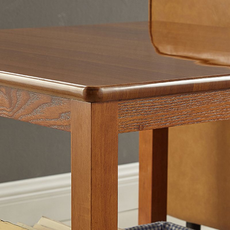 Farmhouse Square Wood Top End Table 4 Legs Sofa Side Table  with Shelves