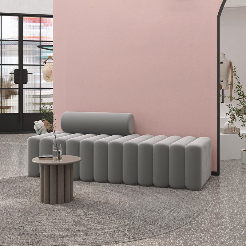 16.92" High Velvet Standard Sofa Contemporary Armless Sofa for Living Room