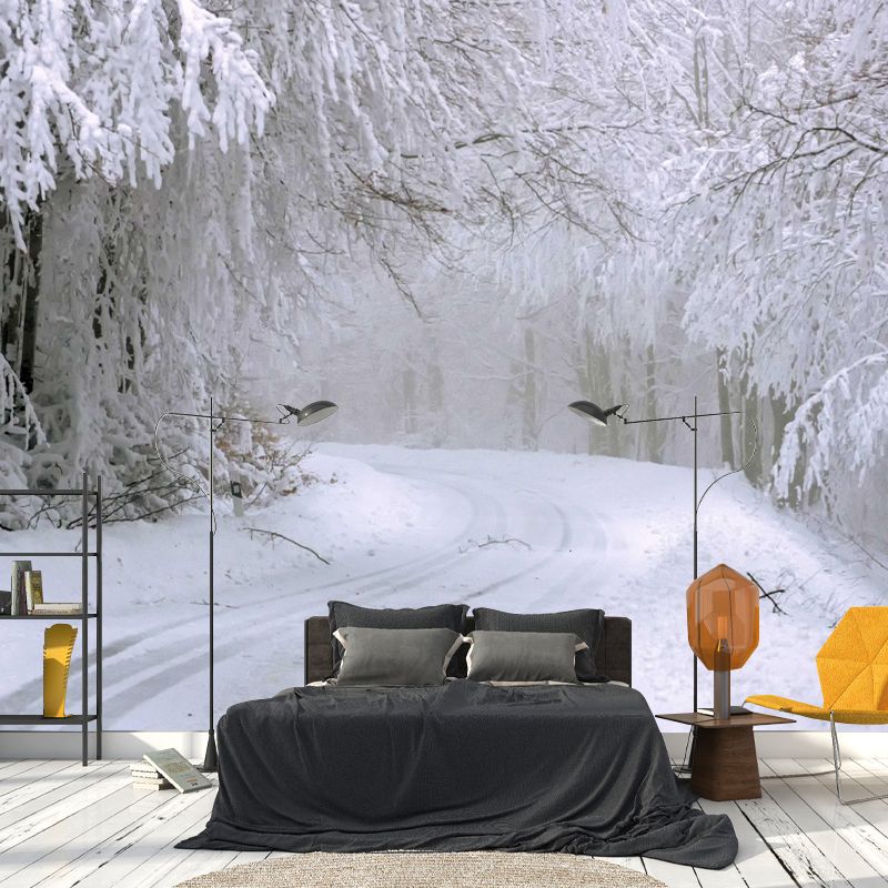 Modern Forest Wall Mural Decor Horizontal Photography Style for Decoration