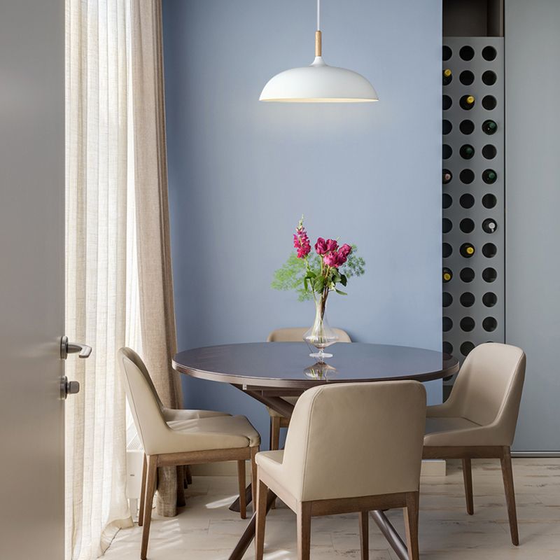 Pot Cover Shade Hanging Lighting Modern Macaron Style Metal 1 Pendant Light Pendant pour le chevet