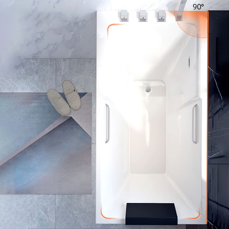 Freestanding Acrylic Bathtub Modern Stand Alone Soaking Tub with Slotted Overflow Drain
