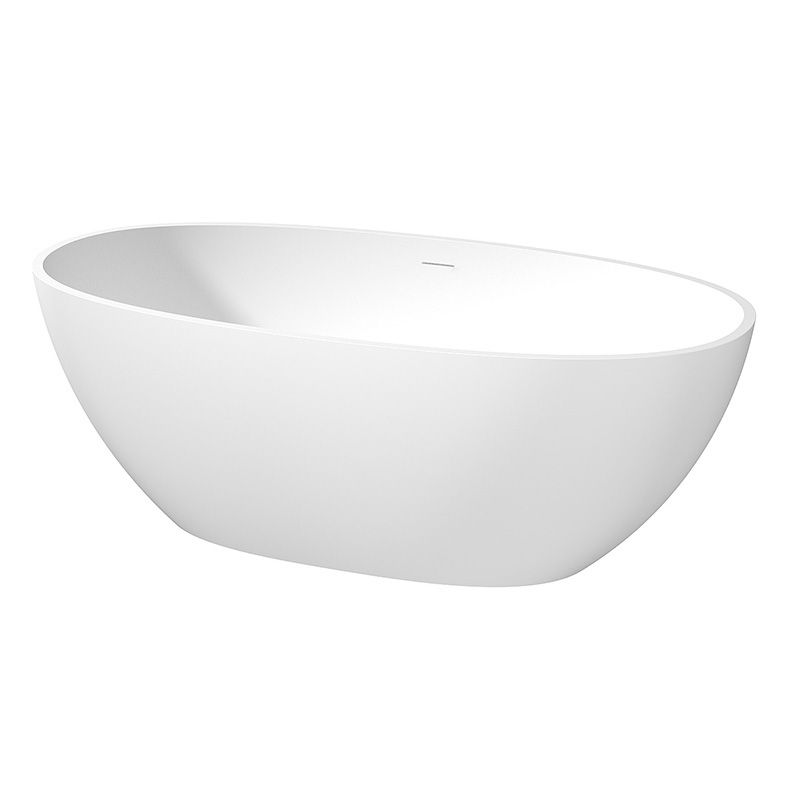 Modern Oval Bathtub Stand Alone Stand Alone Soaking Back to Wall Bath