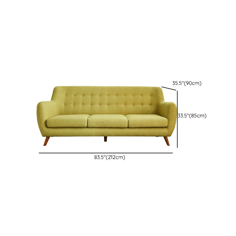 Contemporary Tight Back  Fabric Settee Square Arm Standard Sofa