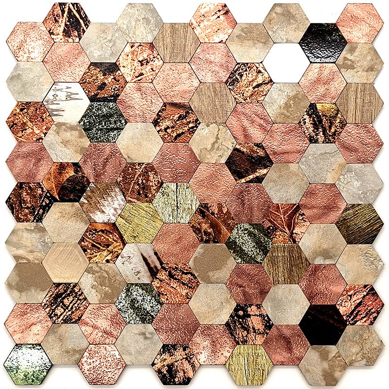 Water Resistant Peel & Stick Tile Hexagonal Mosaic Tile for Backsplash Wall