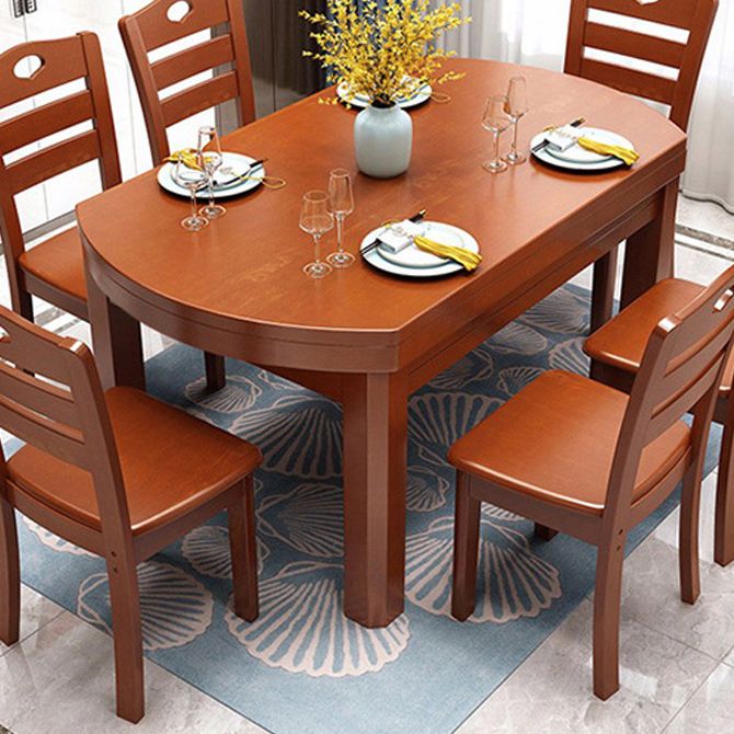 Contemporary Dinner Table Wood 4 Legs Dining Room Table for Home