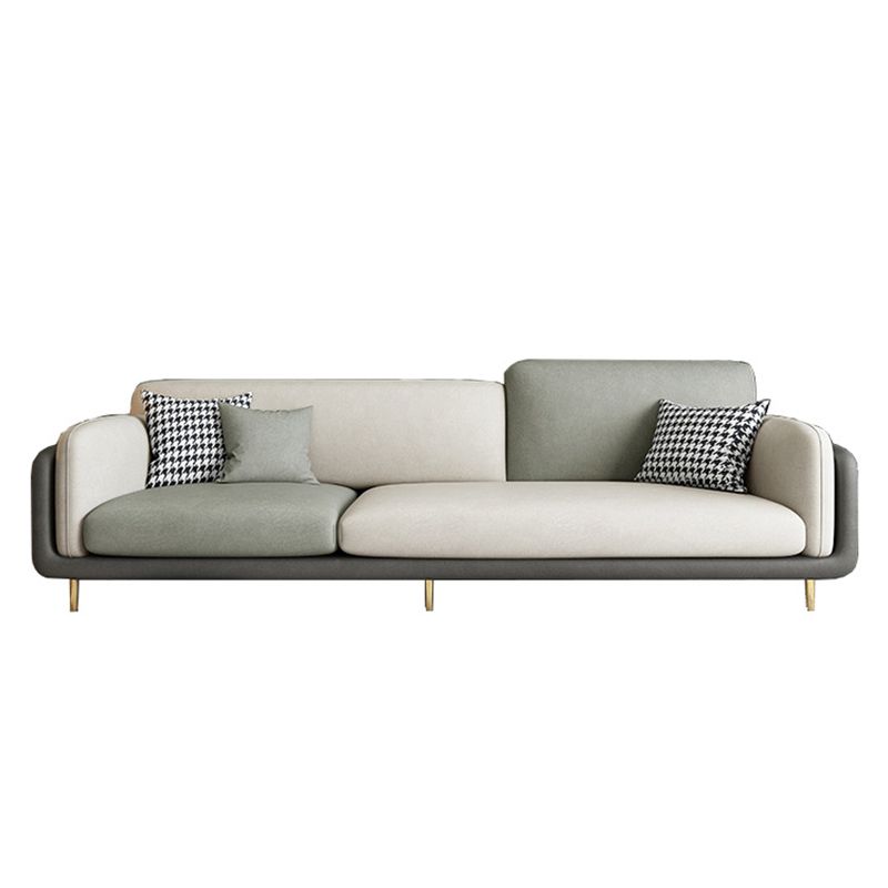 34.64" H Round Arm Sofa with 3 Pillows Modern Color Block Sofa