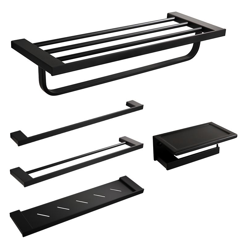 Traditional Bathroom Accessories Hardware Set in Black Metal