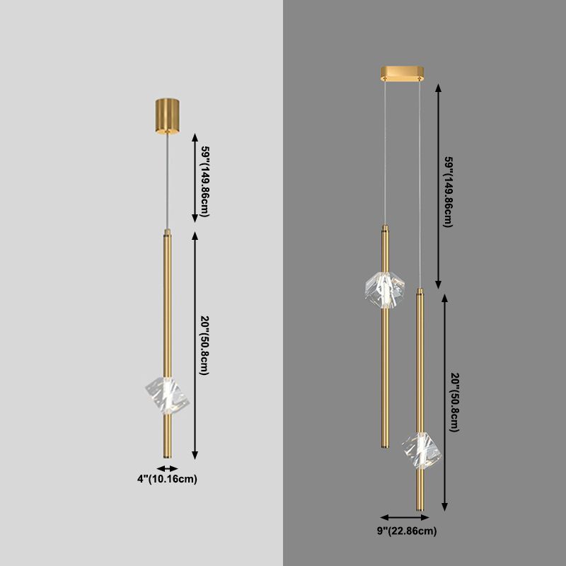 Lampade a sospensione in cristallo chiaro Modern Style Tubo Cluster Luce a sospensione