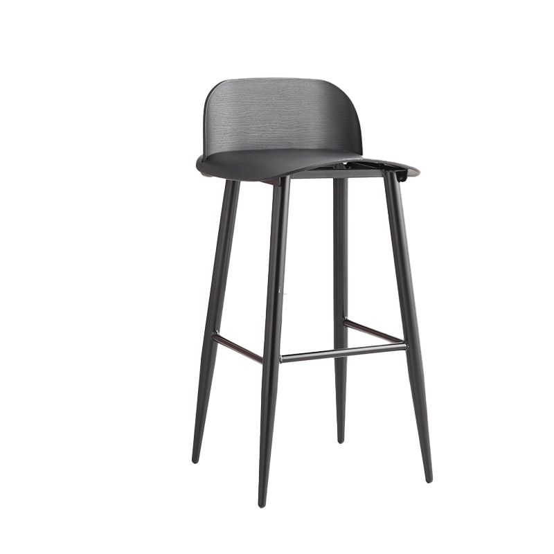 Glam Living Room Bar Height Stool Plastic Bar Stool with Iron Legs