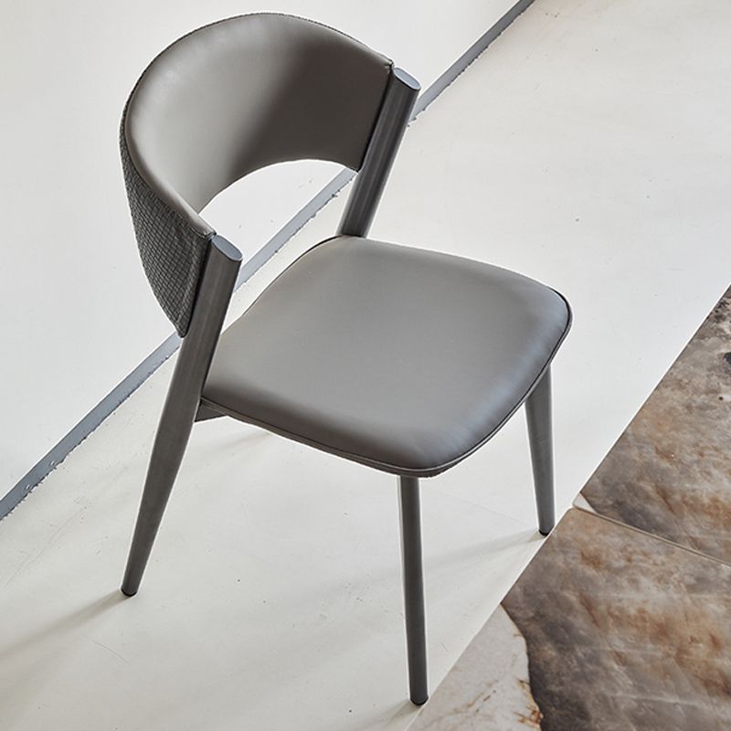 Modern Style Side Chair Open Back Metal Dining Room Chair for Kitchen