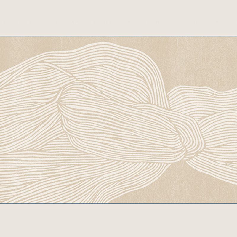 Apricot Abstract Indoor Carpet Polyester Minimalist Rug Anti-Split for Home Decoration