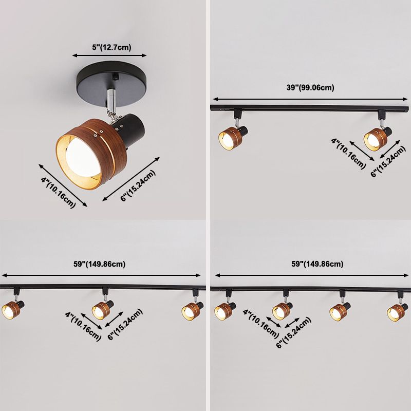 Cylinder Ceiling Flush Mount Contemporary Style Metal Ceiling Mount Light Fixture