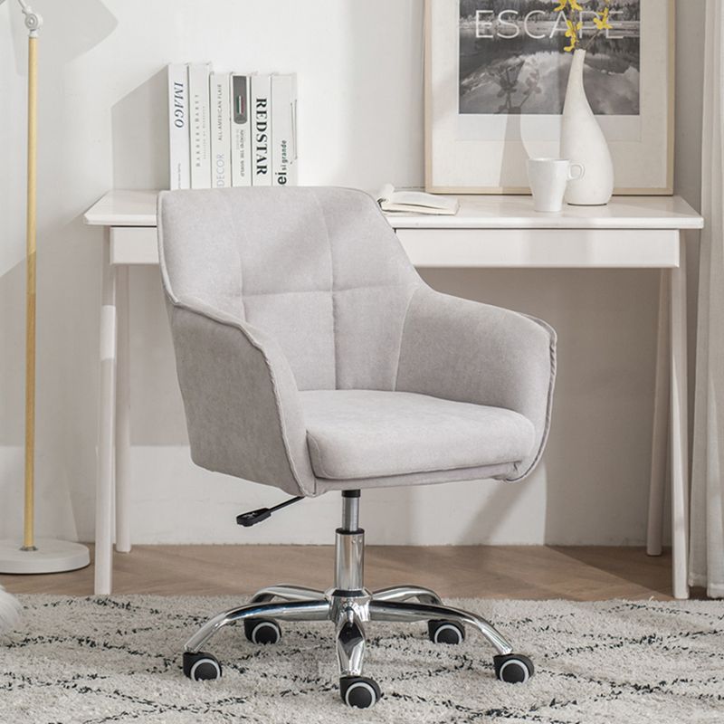 Armless Office Chair Distressing Ergonomic Desk Chair with Wheels
