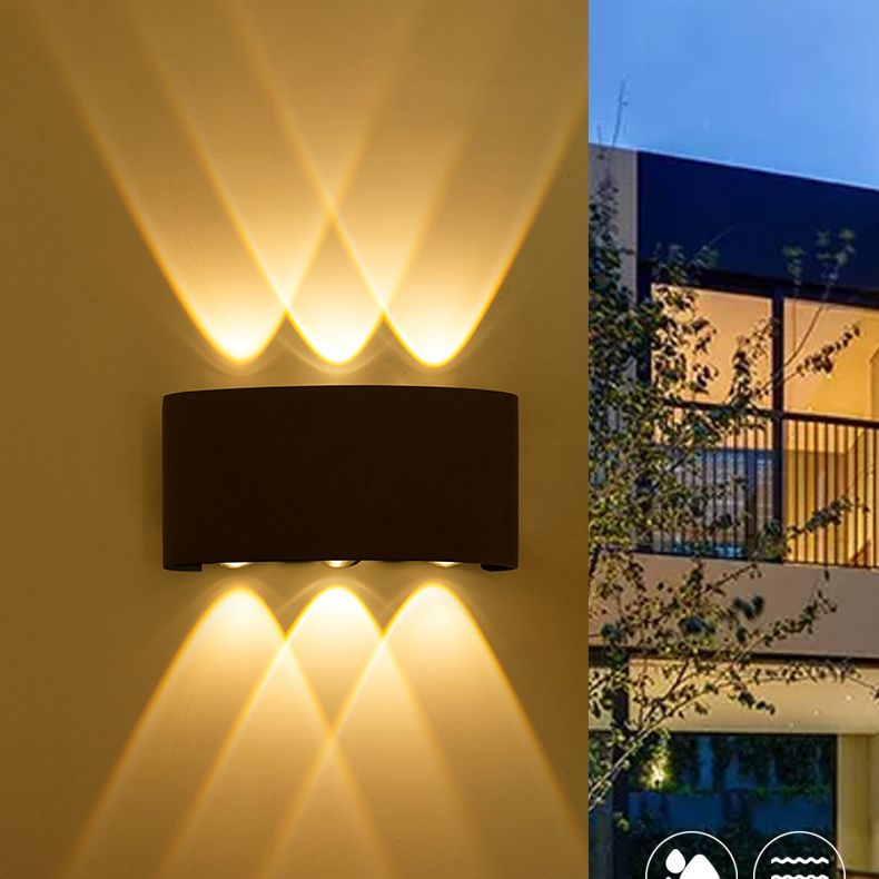 Black Outdoor LED Wall Lamp in Modern Concise Style Aluminium Rectangular Waterproof Wall Sconce