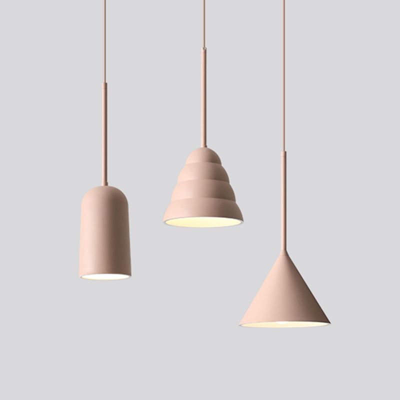 Unieke schaduw hangende verlichting moderne macaron -stijl hars 1 lichte hanglamp voor eetkamer