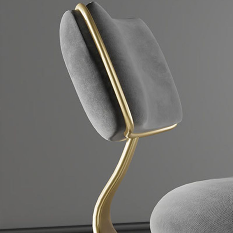 Scandinavian Style Counter Stool Upholstered Round Bar Stool with Footrest