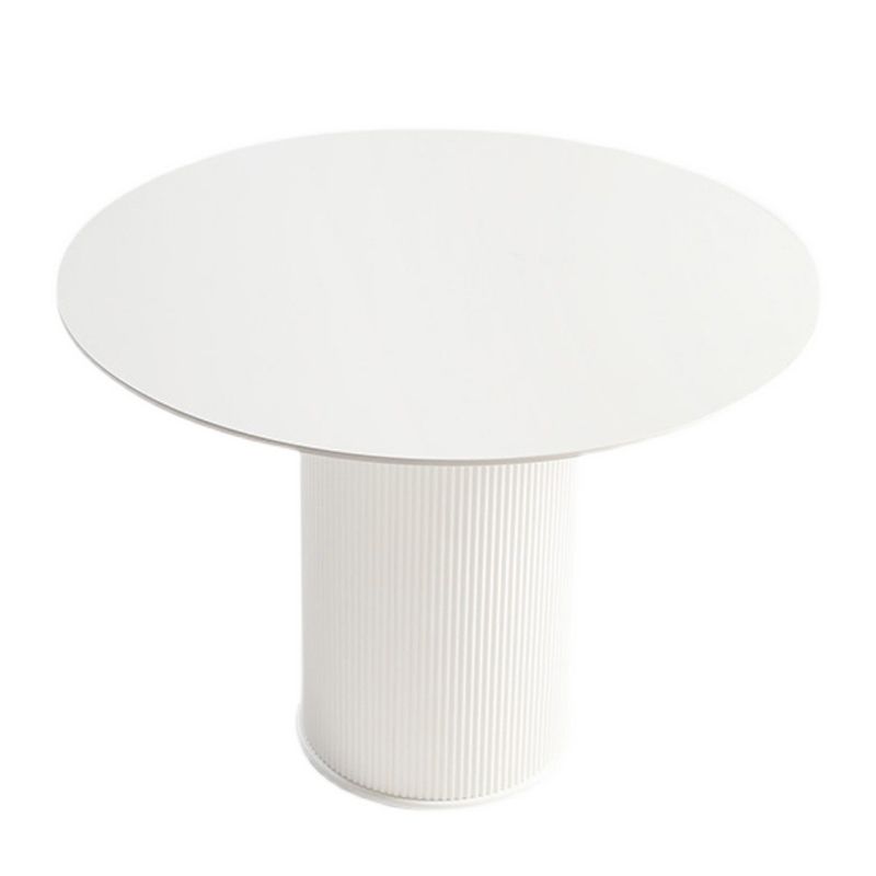 Round Dining Table Modern Black-white Furniture with Pedestal Base for Home