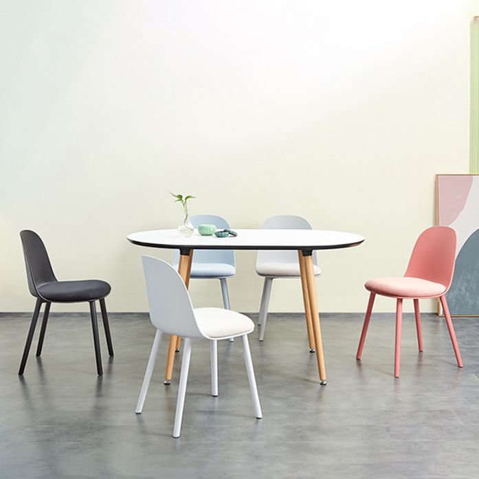 Sillas laterales de plástico Glam para interiores y exteriores, silla con respaldo sólido