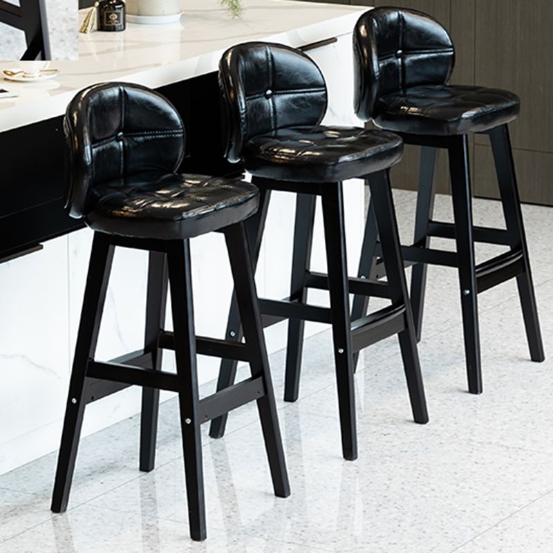 Taburete moderno sin brazos para mostrador, taburete de Bar de madera para el hogar con Pedal y cojín