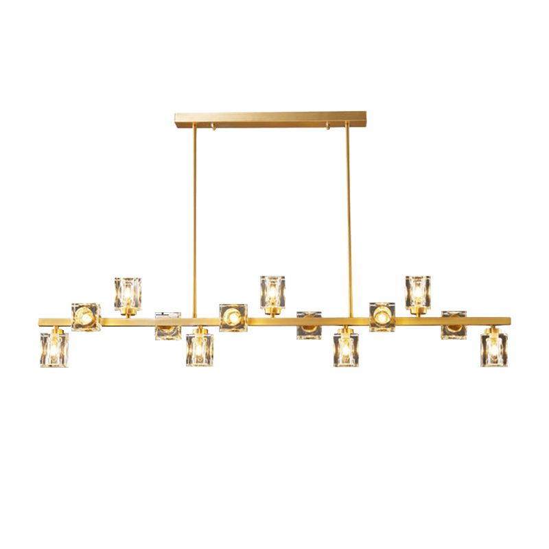 Contemporary 7/9/11/13/15-Light Golden Kitchen Island Lighting LED Ceiling Light