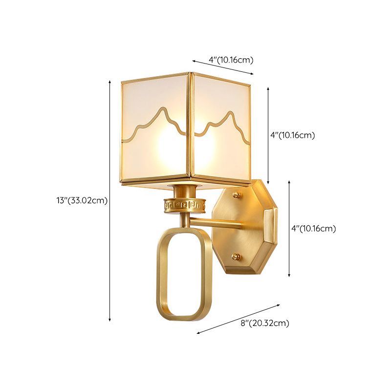 1 Light Unique Shape Wall Mount Light Fixture Modern Wall Mounted Lighting in Gold