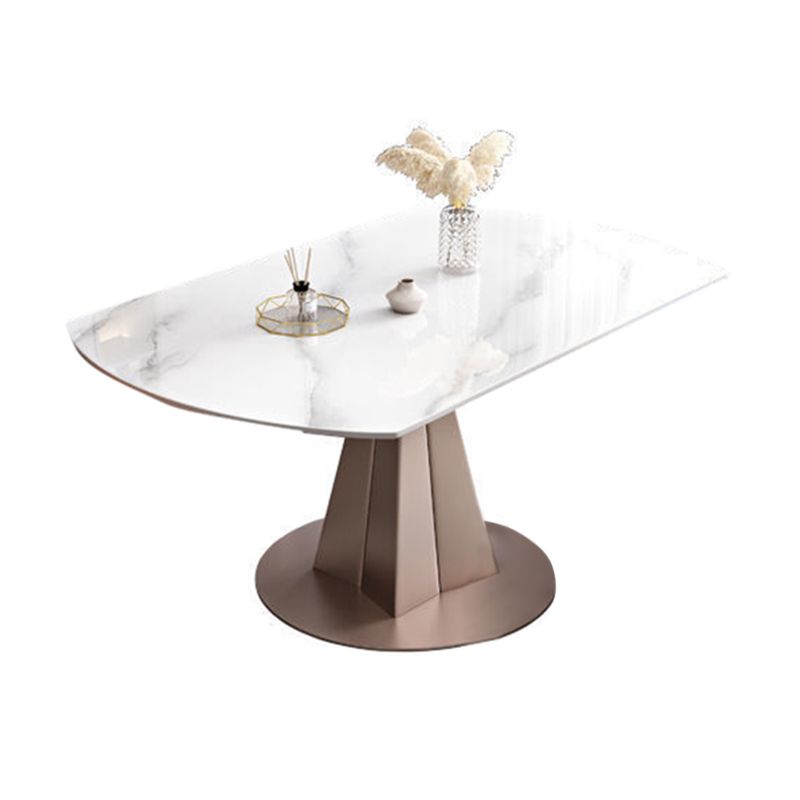 Convertible Furniture Glam Pedestal Dining Table for Kitchen