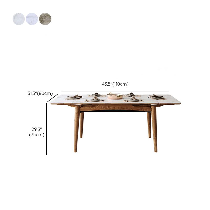 Contemporary Dinette Table Rectangle Stone Dining Room Table for Home