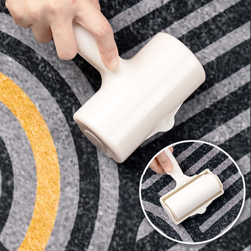 Grey Tone Casual Area Carpet Polyester Geometry Indoor Rug Anti-Slip Backing Carpet for Home Decor