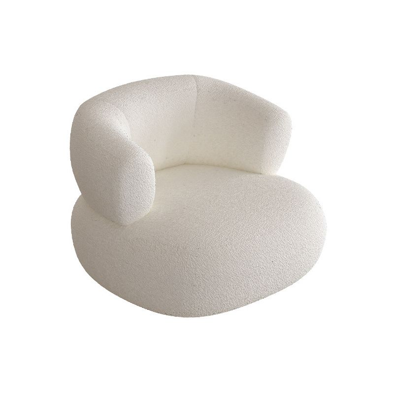 Contemporary Wool Curved Sofa Modern Sloped Arm Sofa for Living Room