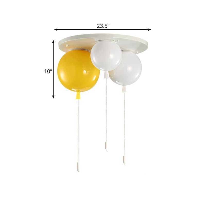 Apparecchio da soffitto a palloncino acrilico per bambini, illuminazione bianca da incasso a 3/5 teste per la scuola materna