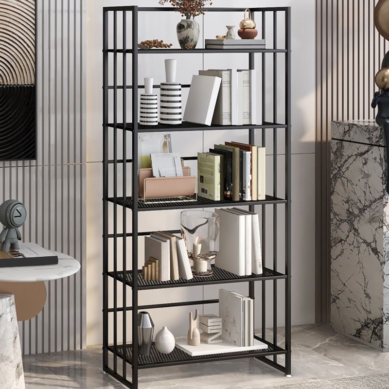 Metal Standard Bookcase Modern Open Back Bookshelf with Shelves