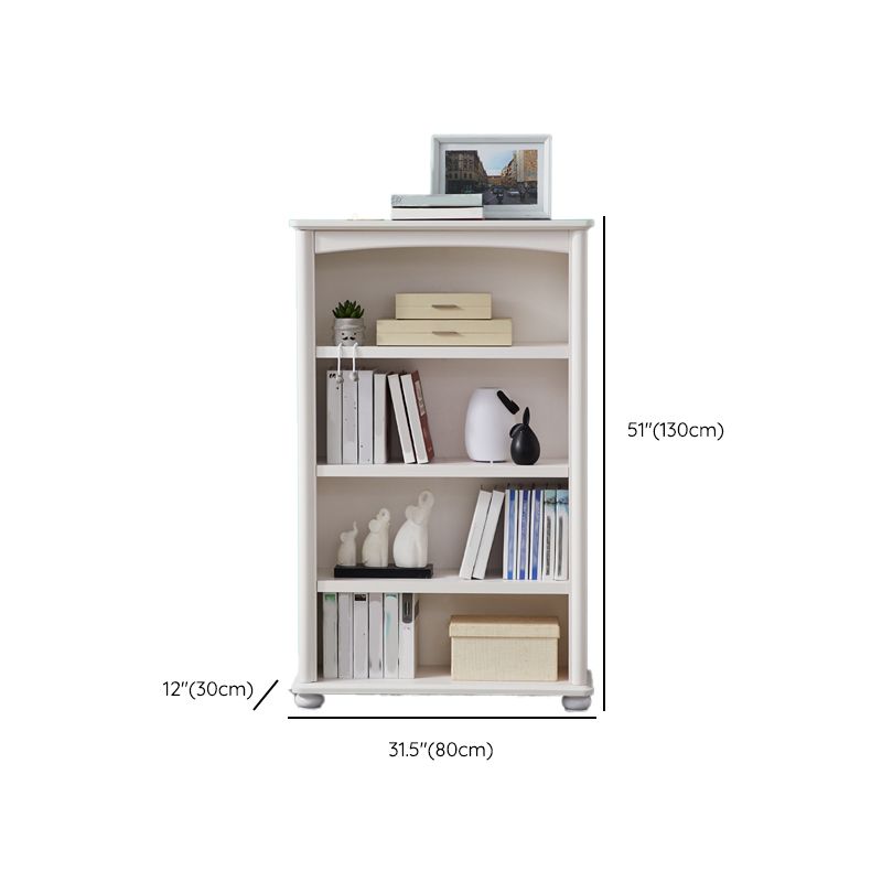Pure White Standard Bookcase Contemporary Wooden Bookshelf with Shelves